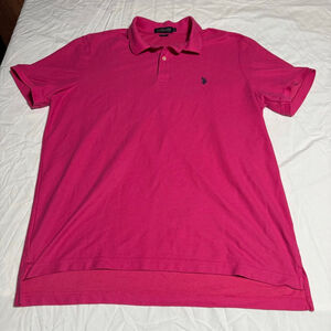 Men's U.S. Polo Assn. Pink Performance Pique Polo Shirt XL #85
